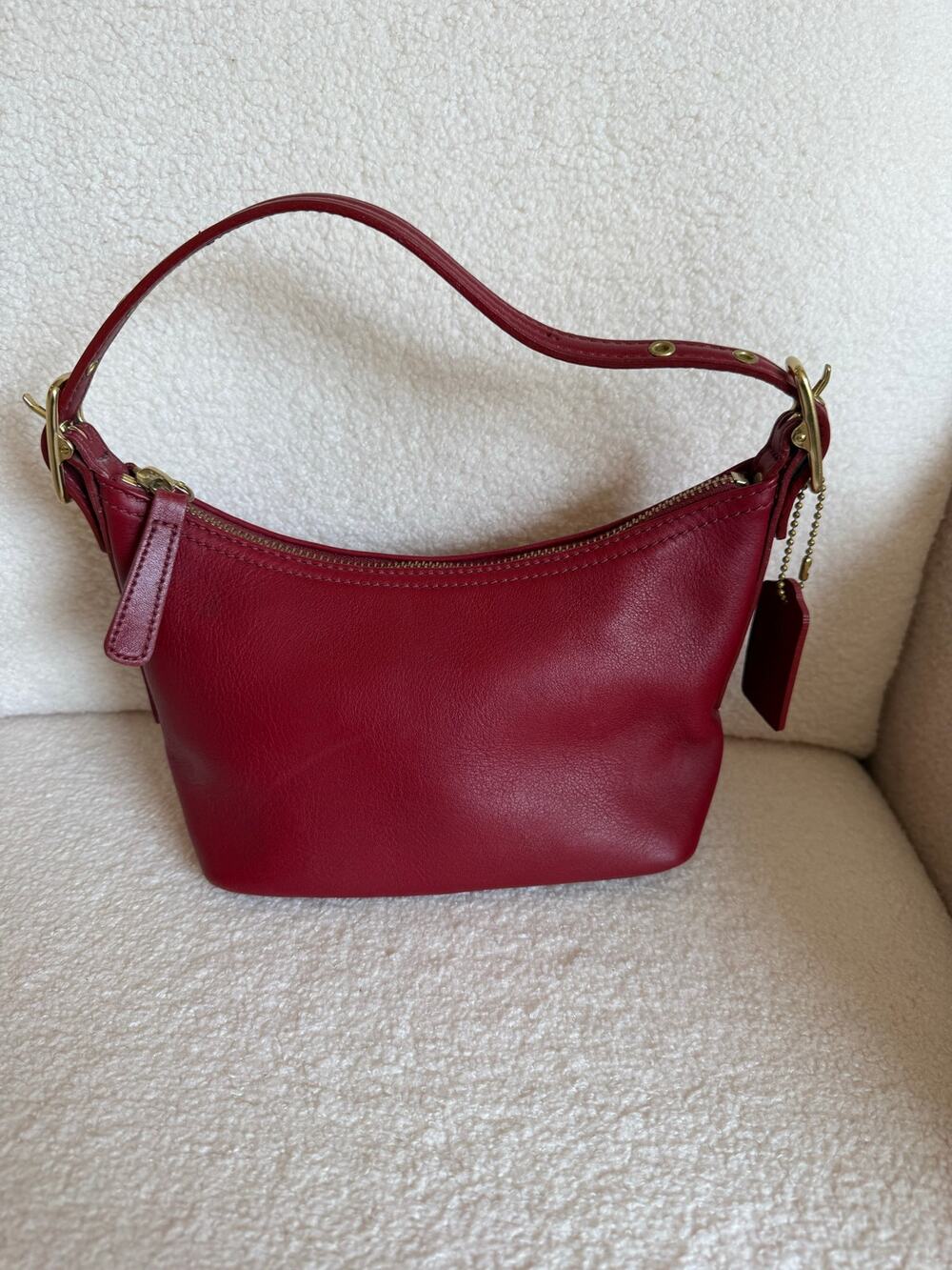Coach Legacy West Demi Pouch (Style 9844) hobo shoulder bag Red baguette